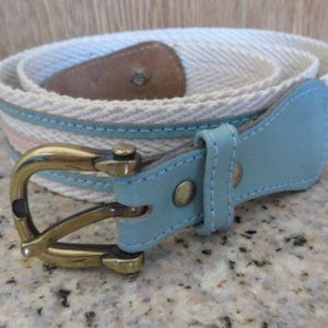 El Corte Ingles Madrid Vintage Leather & Woven Belt (K355)